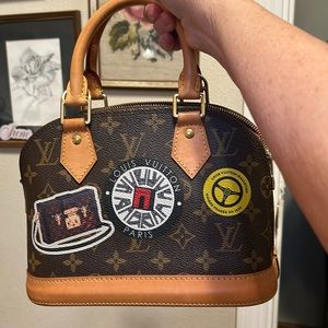 Louis Vuitton, Alma, BB. World tour. Painted/stickers  on both sides.